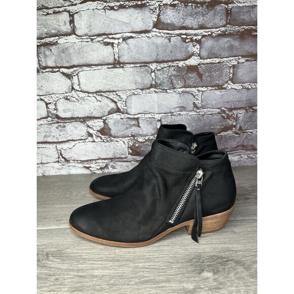 SAM EDELMAN Packer Black Nubuck Leather Zip Ankle Boots Women’s Sz 7.5M US/38EU - Picture 15 of 16